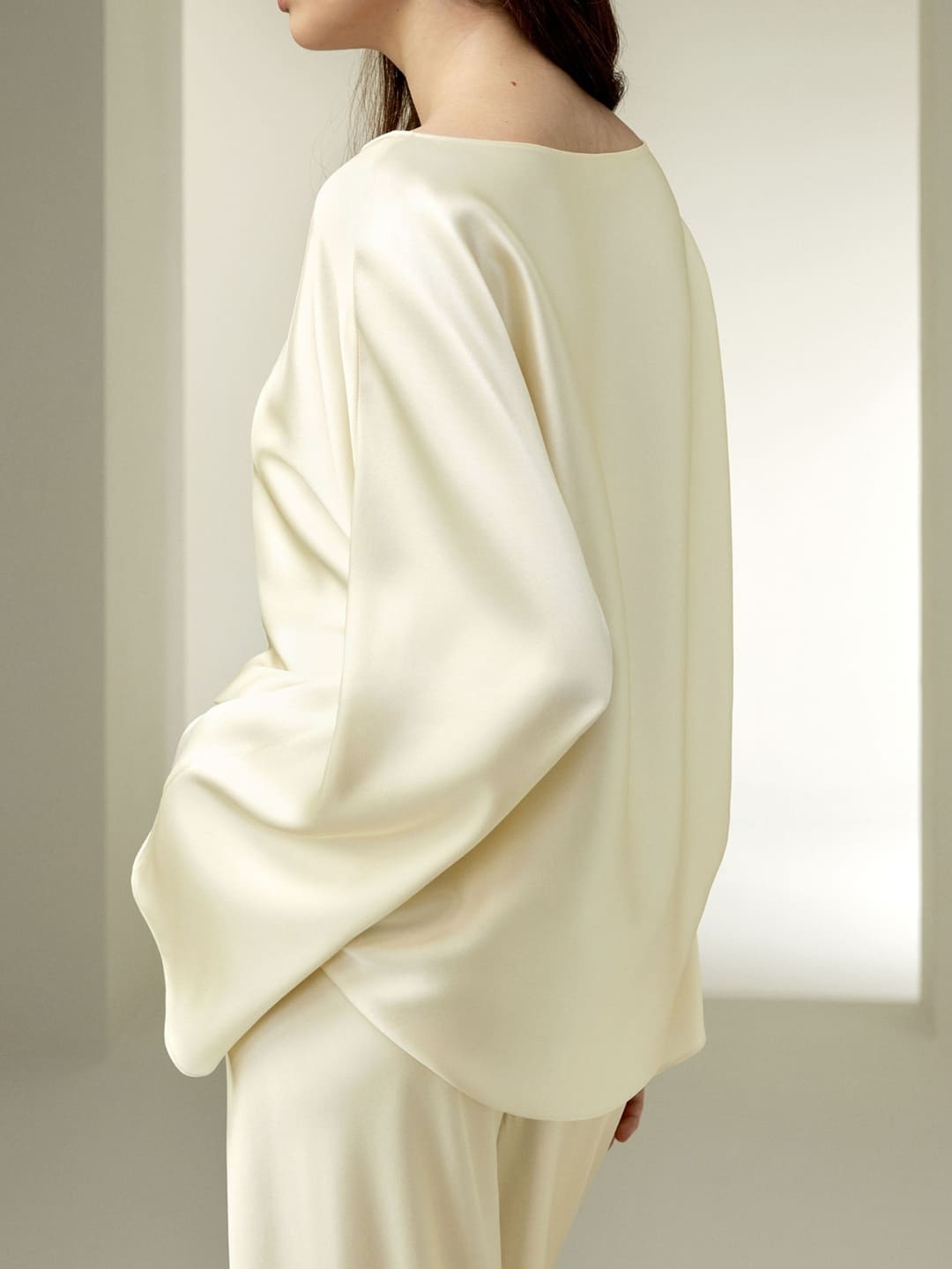 Palais Silk Charmeuse Crewneck Palazzo Set