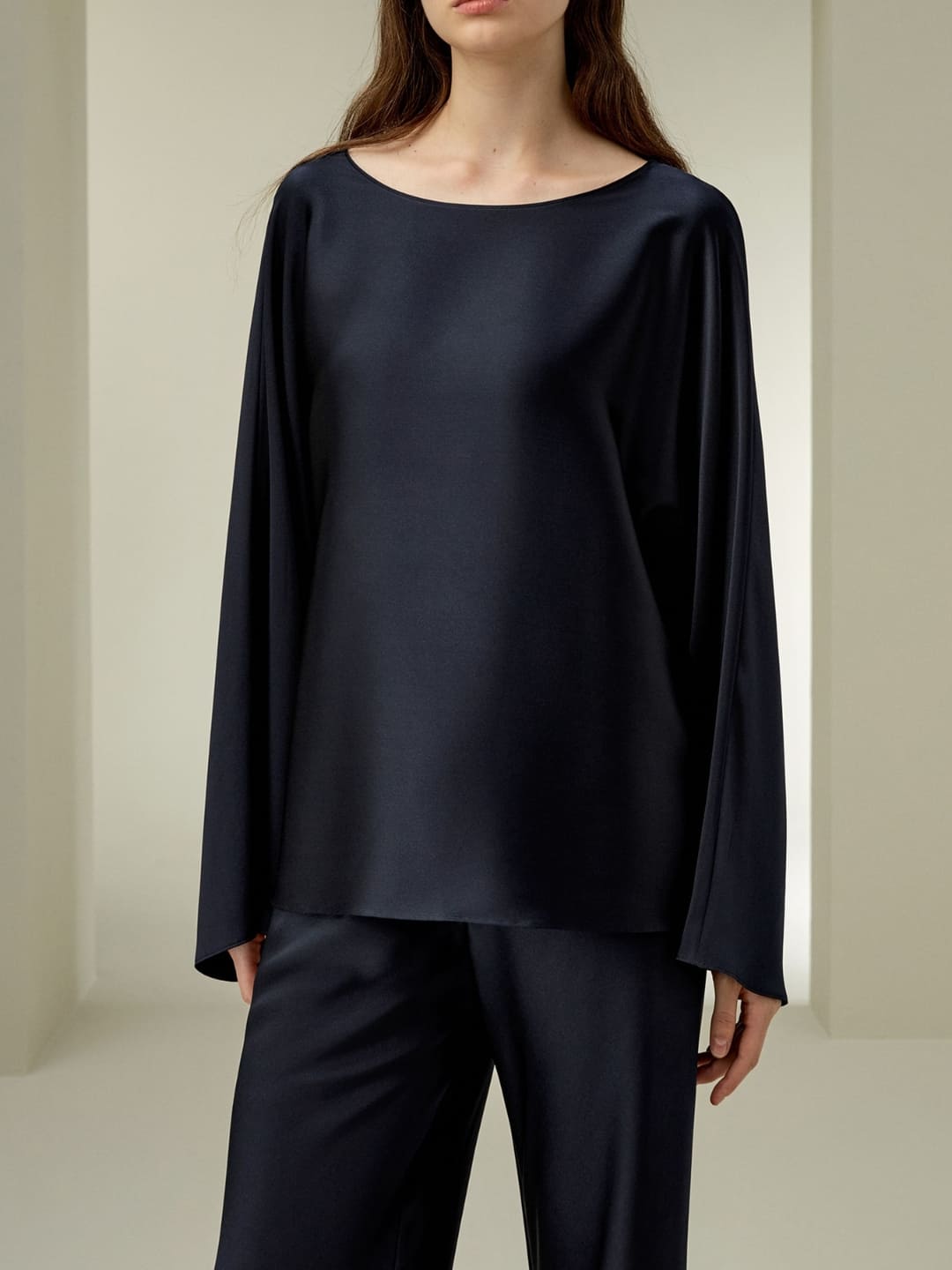 Palais Silk Charmeuse Crewneck Palazzo Set