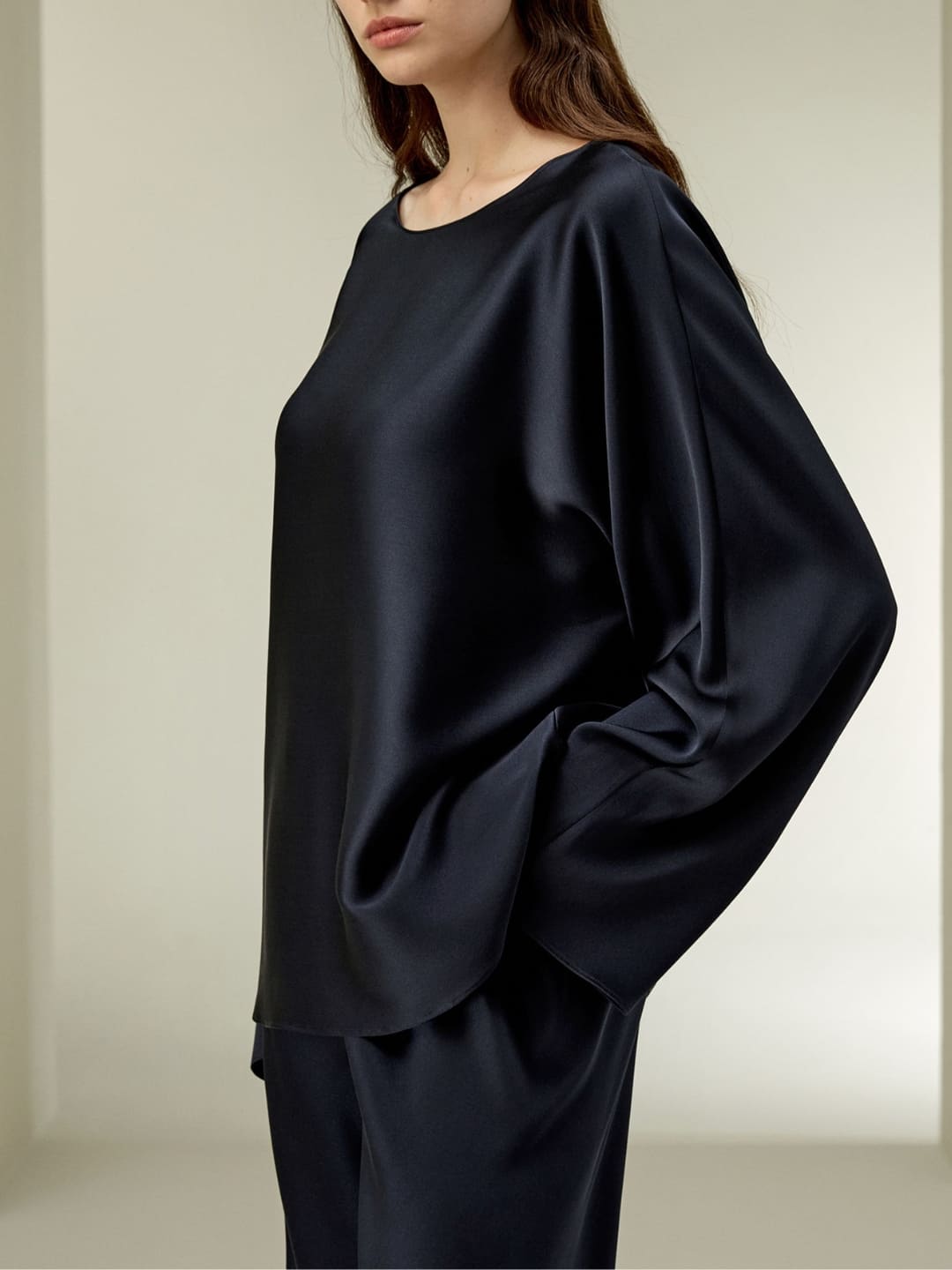 Palais Silk Charmeuse Crewneck Palazzo Set