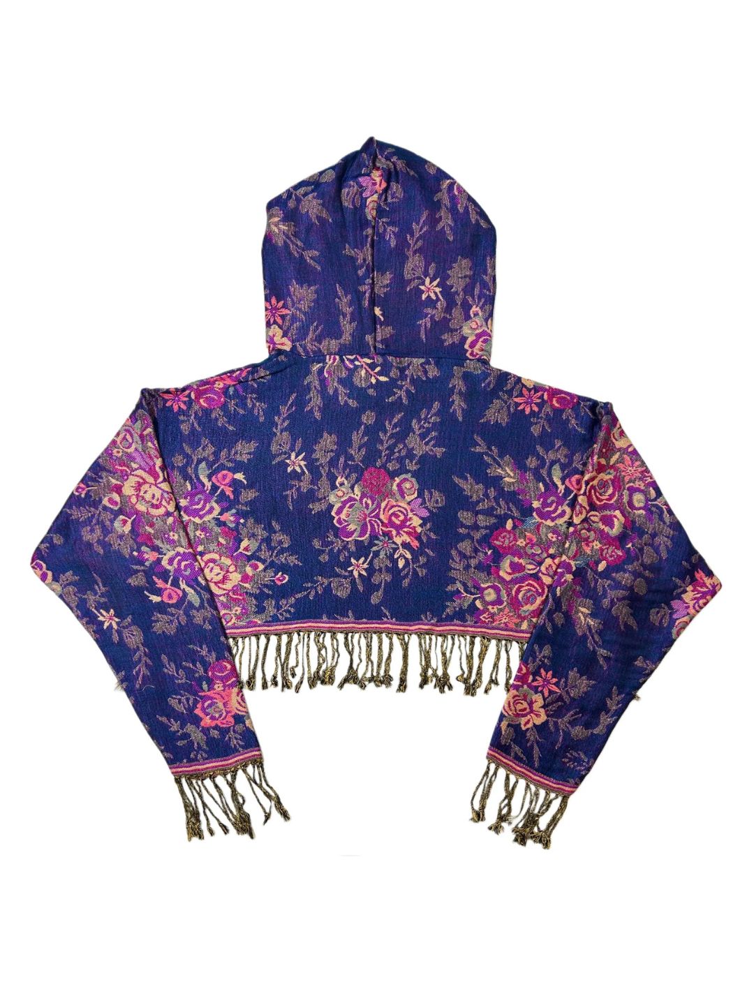 Cashmere Pashmina Cropped Hoodie