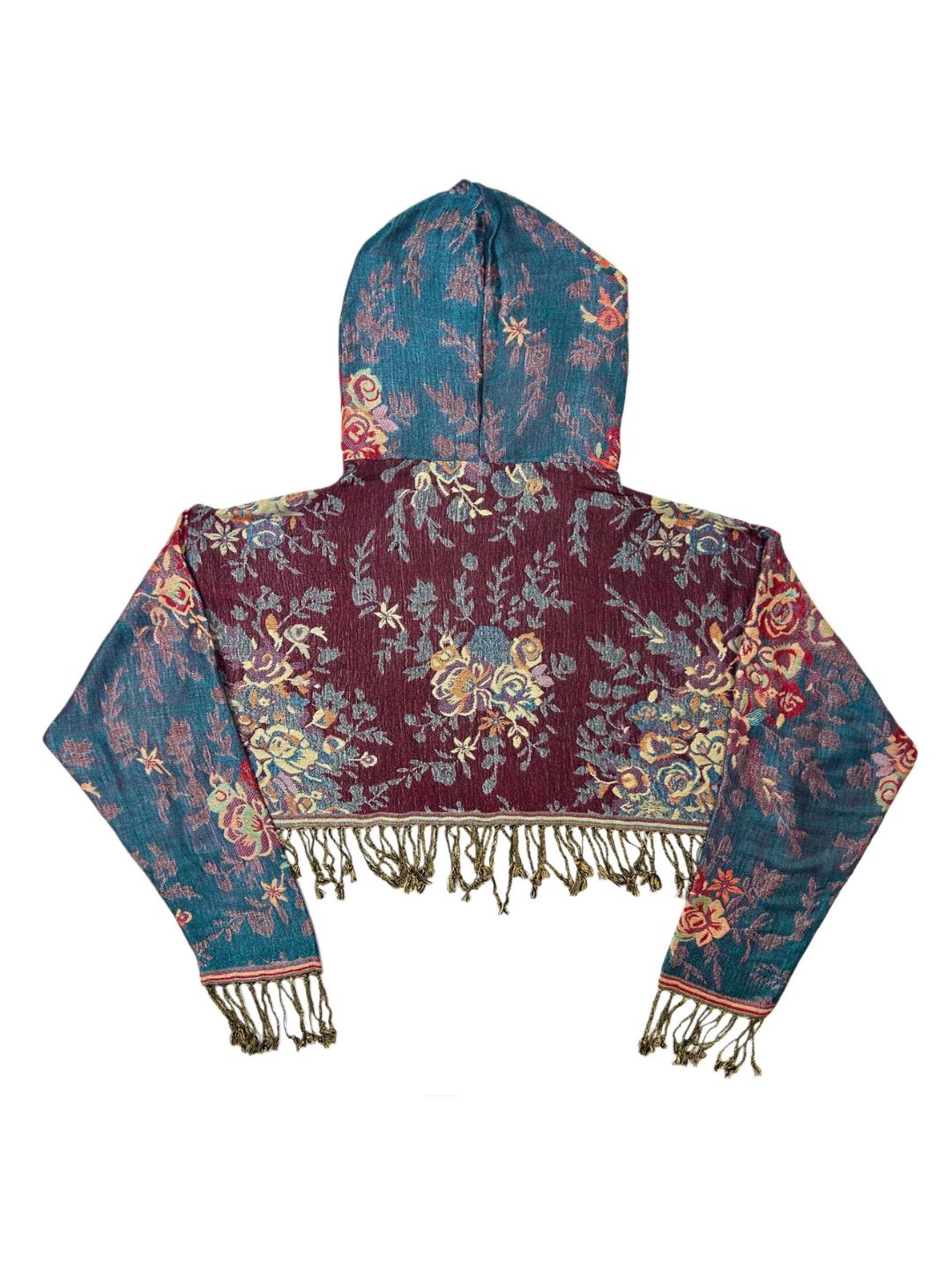Cashmere Pashmina Cropped Hoodie