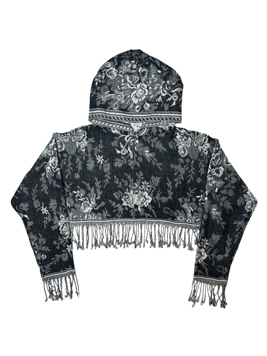 Cashmere Pashmina Cropped Hoodie