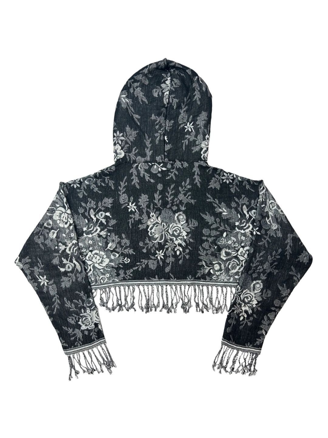 Cashmere Pashmina Cropped Hoodie
