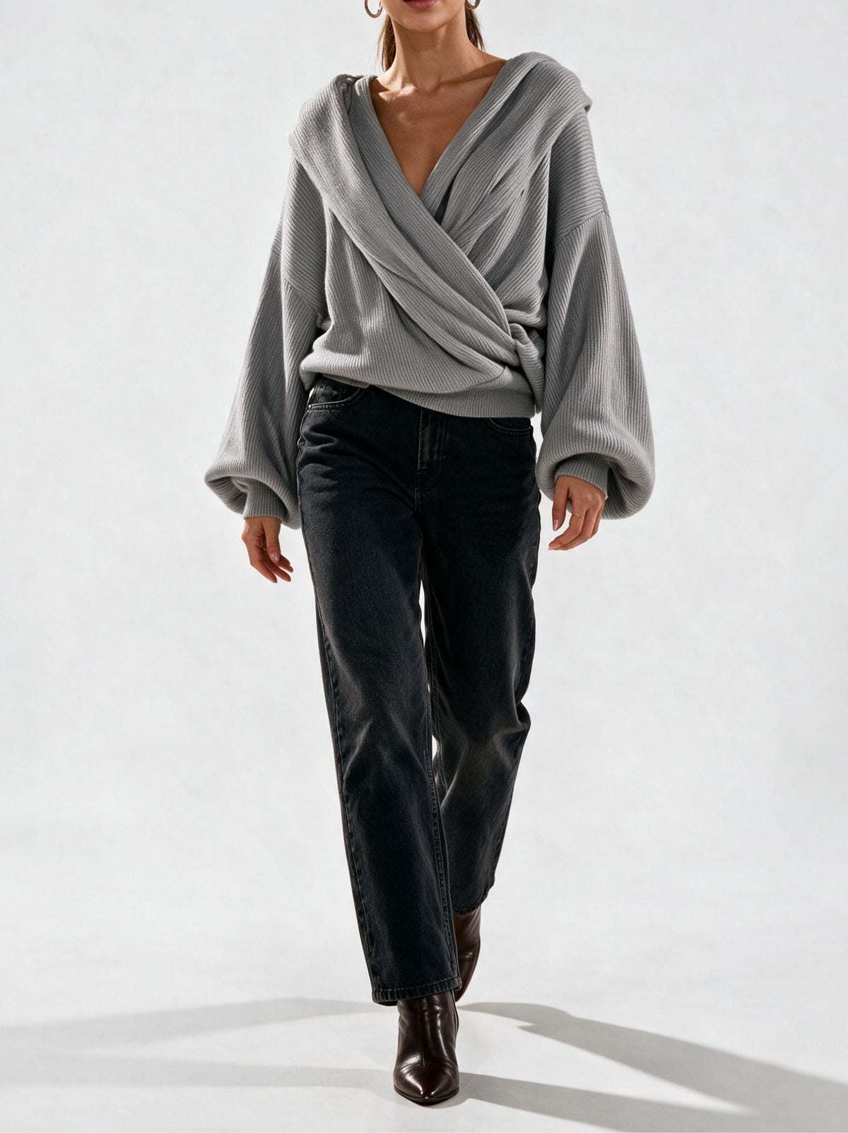 Elara Cross-Front Sweater