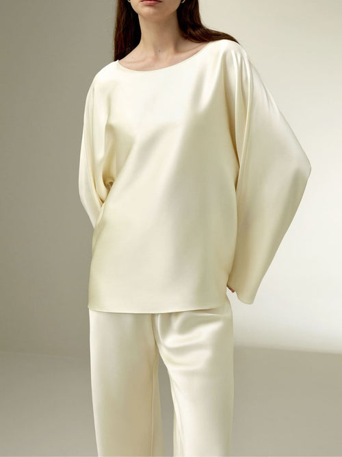 Palais Silk Charmeuse Crewneck Palazzo Set