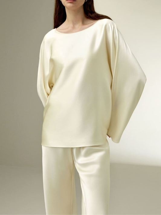 Palais Silk Charmeuse Crewneck Palazzo Set