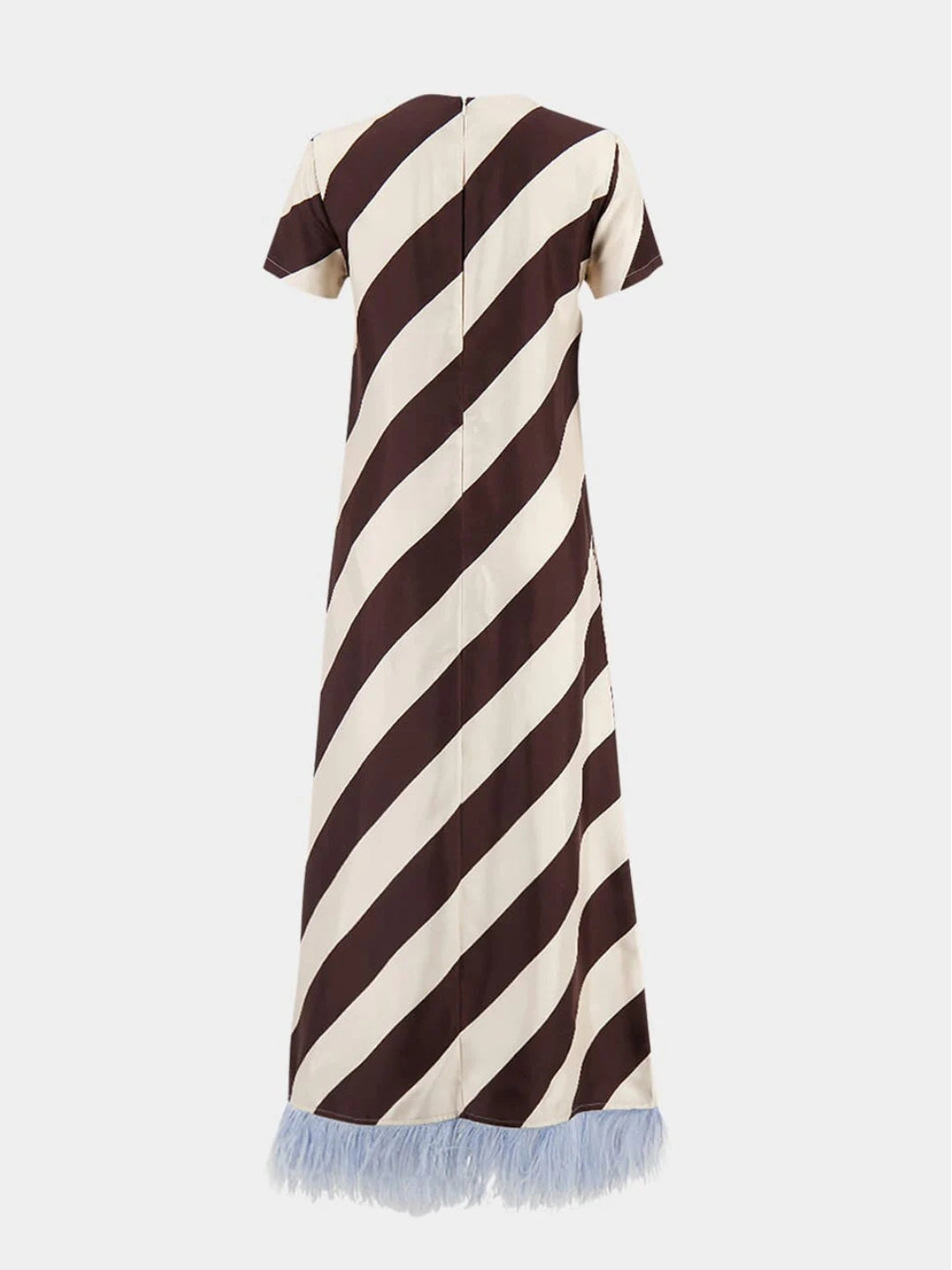 La Fenice Feathered Stripe Dress