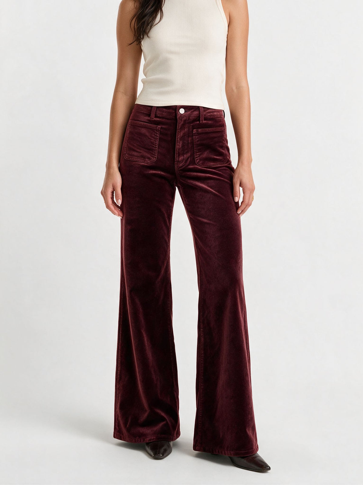 Berry Noir Velvet Palazzo Pant