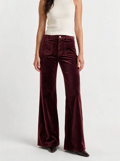 Berry Noir Velvet Palazzo Pant