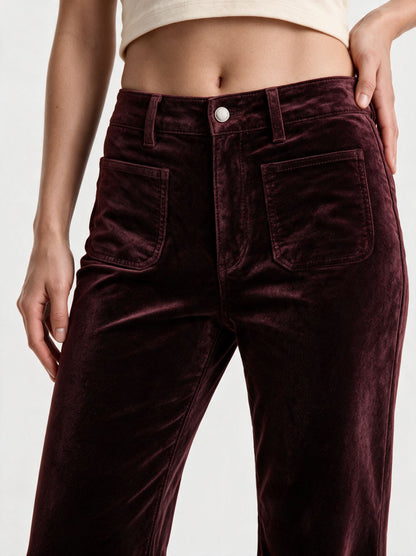 Berry Noir Velvet Palazzo Pant