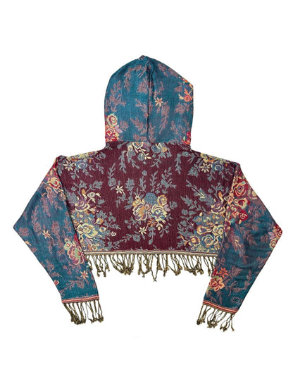 Cashmere Pashmina Cropped Hoodie