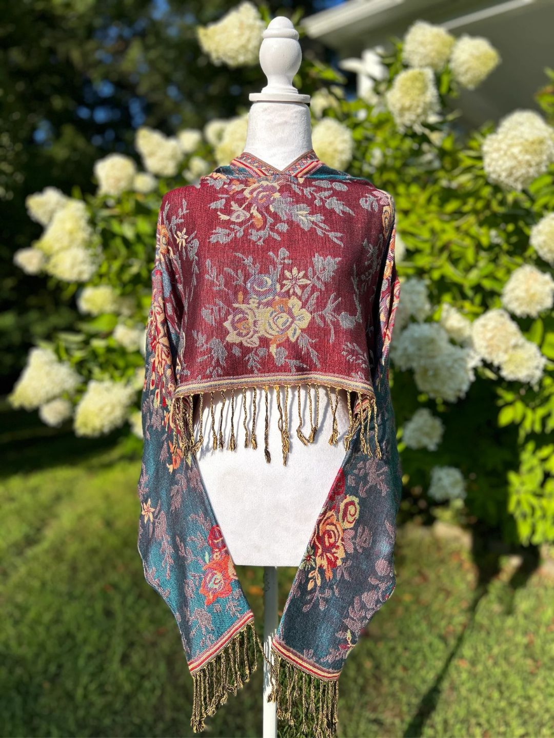 Cashmere Pashmina Cropped Hoodie
