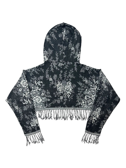 Cashmere Pashmina Cropped Hoodie