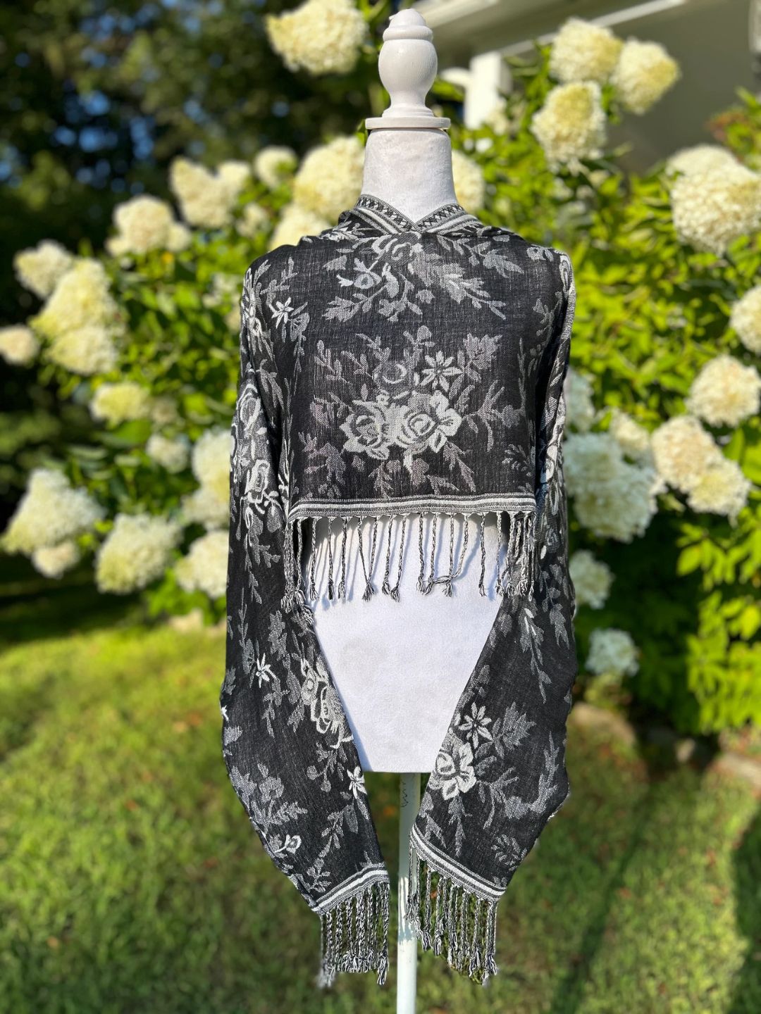 Cashmere Pashmina Cropped Hoodie