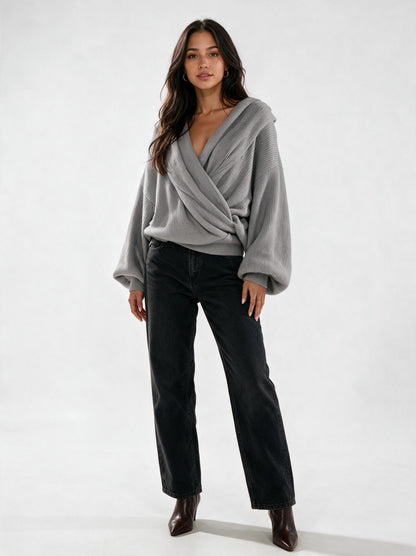 Elara Cross-Front Sweater