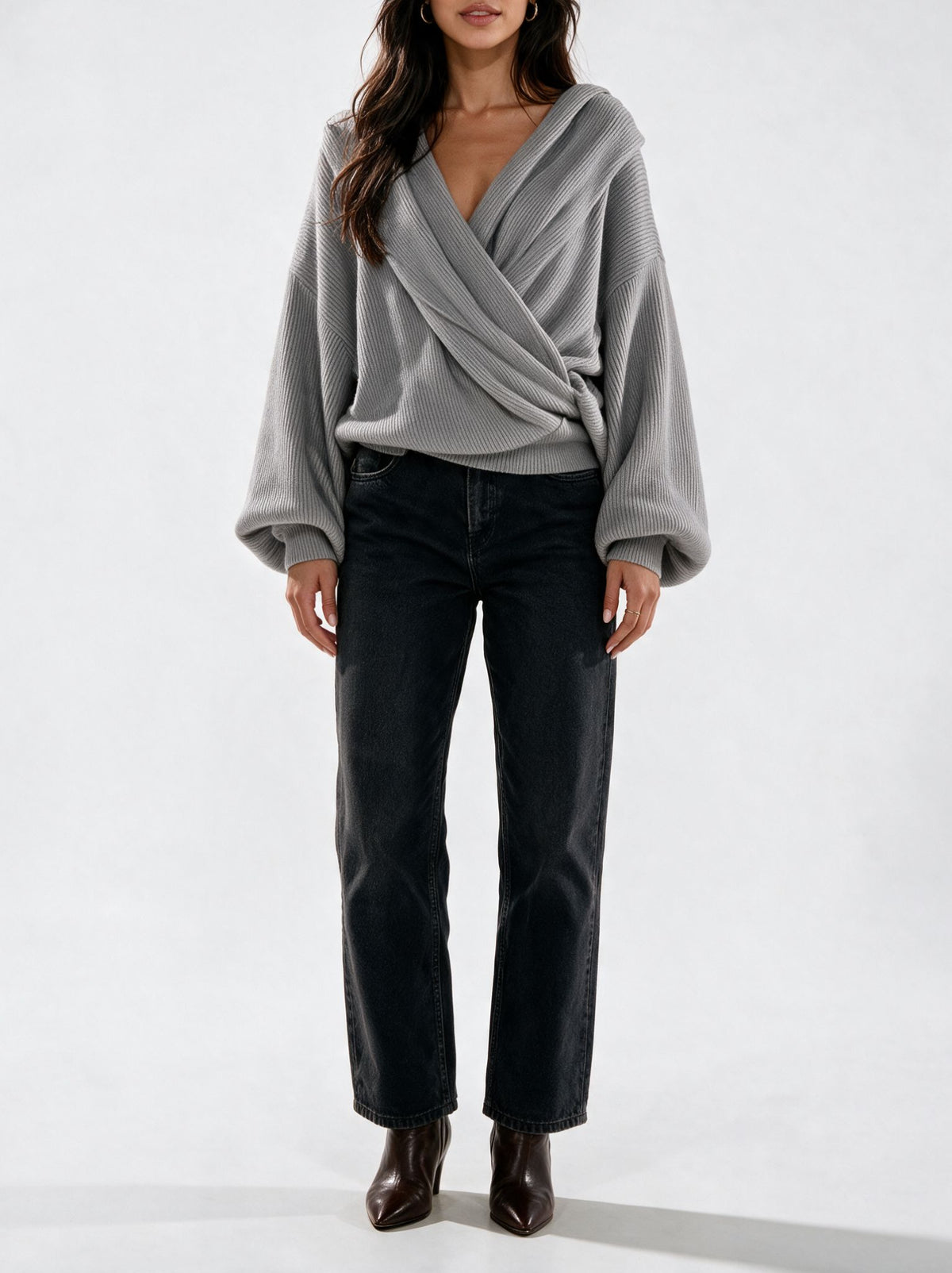 Elara Cross-Front Sweater