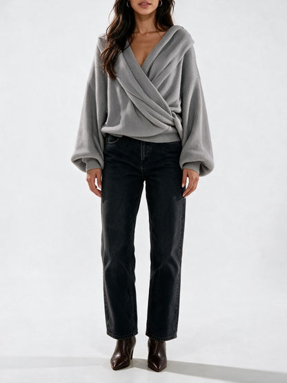 Elara Cross-Front Sweater