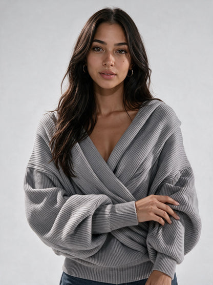 Elara Cross-Front Sweater