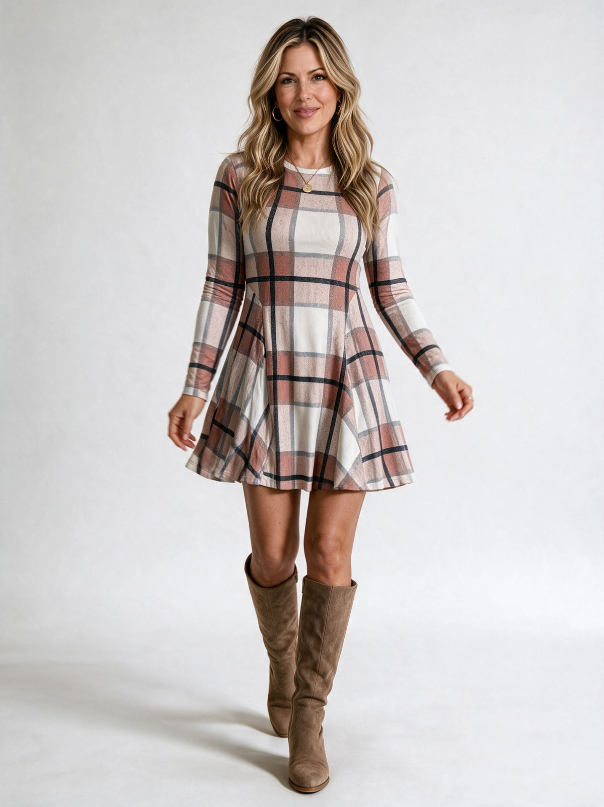 Rowan Plaid Knit Dress