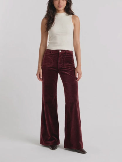 Berry Noir Velvet Palazzo Pant